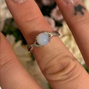 **FREE** Light Blue & Silver Stone Ring